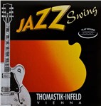 Thomastik JS110 Jazz Swing Flatwound Electric, Brass Plated Trebles, 10