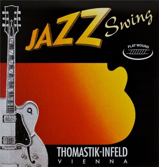 Thomastik JS112 Jazz Swing Flatwound Electric, Brass Plated Trebles, 12