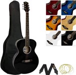 Tiger ACG2 Acoustic Guitar Pack for Beginners, Black