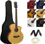 Tiger ACG3 Acoustic Guitar Pack for Beginners, Full Size, Natural