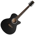 Tiger ACG1 Acoustic Guitar for Beginners 3/4 Size, Matte Charcoal Black