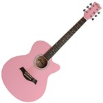 Tiger ACG1 Acoustic Guitar for Beginners 3/4 Size, Pastel Pink Matte