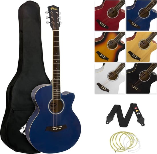 Tiger ACG4 Electro Acoustic Guitar for Beginners, Blue