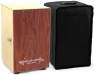 World Rhythm CAJ2-BR Full-Size Cajon with Adjustable Snare, Padded Gig Bag and Cushion, Brown