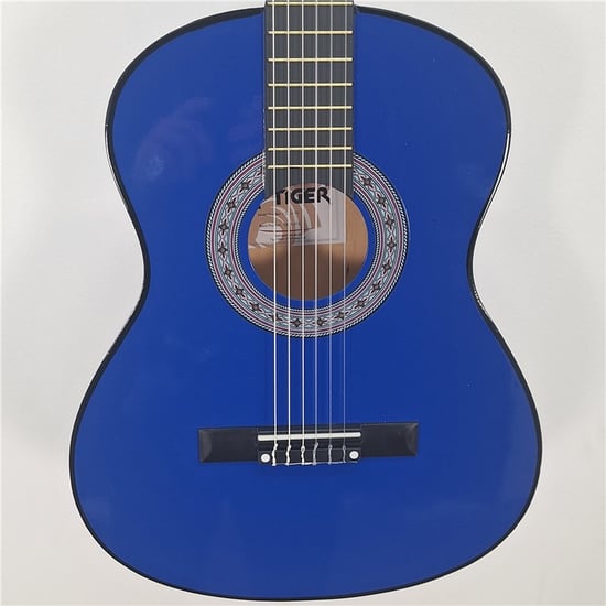 Tiger CLG4 Classical Guitar Starter Pack, 3/4 Size, Blue, B-Stock