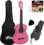 Tiger CLG4 Classical Guitar Starter Pack, 3/4 Size, Pink