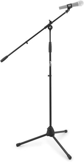 Tiger MCA68 Microphone Boom Stand with Mic Clip, Black