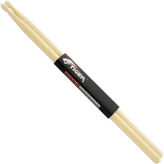 Tiger TDA83-5A Maple Drumsticks with Wooden Tips