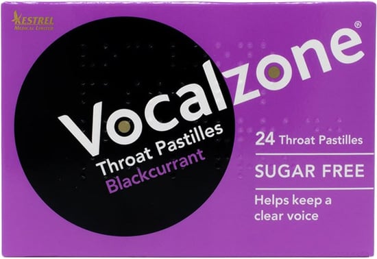 Vocalzone Throat Pastilles, Blackcurrant Sugar Free