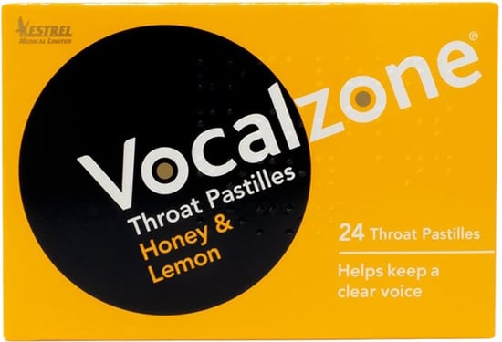 Vocalzone Throat Pastilles, Honey & Lemon