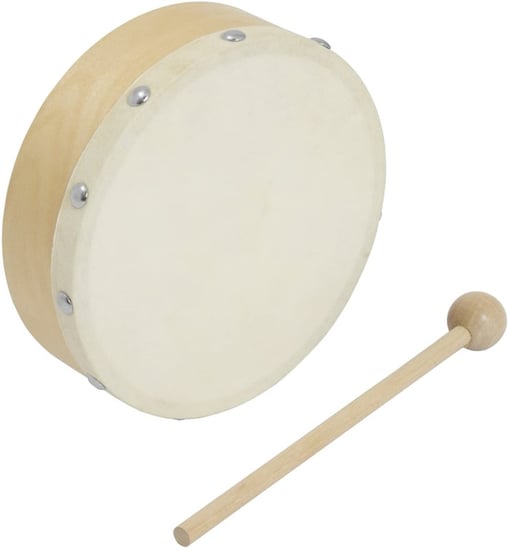 World Rhythm HD-6 Hand Drum with Beater, 6in