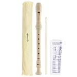 World Rhythm WR-807 Descant Recorder for Beginners with Bag, White