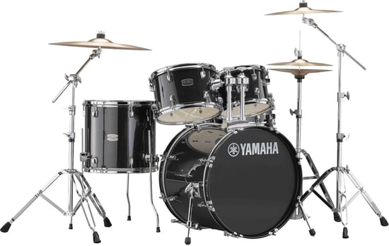 Yamaha Rydeen 5 Piece Fusion Kit with Cymbals, Black Glitter