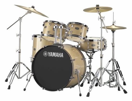 Yamaha Rydeen 5 Piece Rock Kit with Cymbals, Champagne Glitter