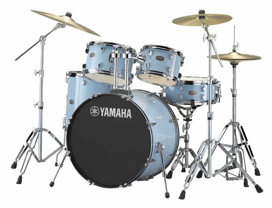 Yamaha Rydeen 5 Piece Rock Kit with Cymbals, Gloss Pale Blue