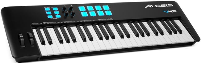 Alesis V49 MIDI Keyboard Controller, Right Tilt