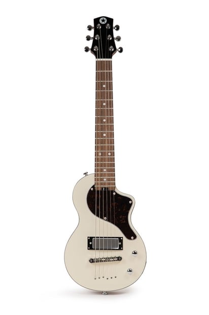 Carry-On Deluxe Travel Guitar, White - Full View
