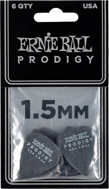 Ernie Ball Prodigy 1.5mm Black 6 Pack Front