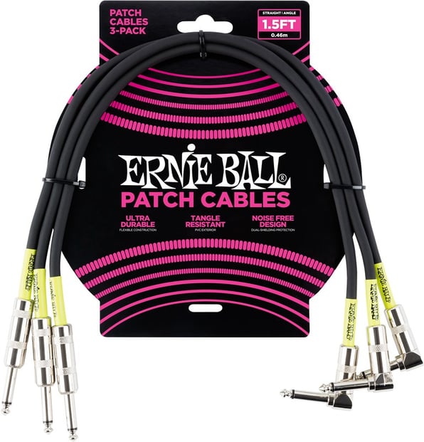 Ernie Ball Patch Cable 1.5ft Black Main