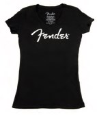 Fender Ladies Distressed Logo T-Shirt, Black