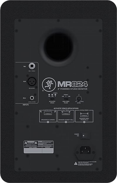 Mackie MR824 8" Powered Studio Monitor rear