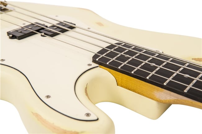 Vintage V4MR Icon Bass, Distressed Vintage White