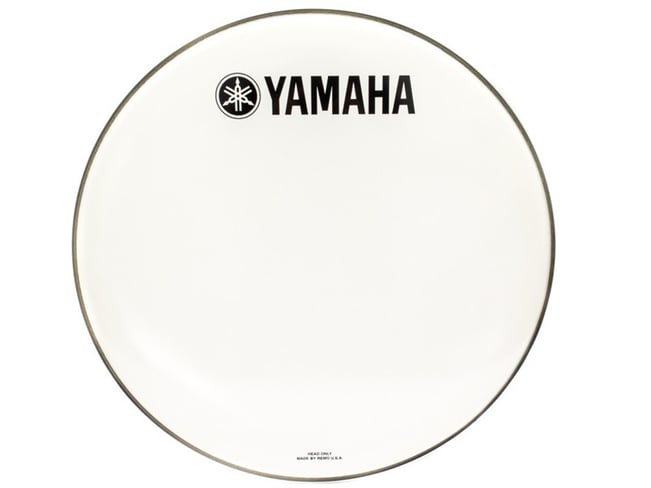 Yamaha Classic Logo Bass Drum Head, White