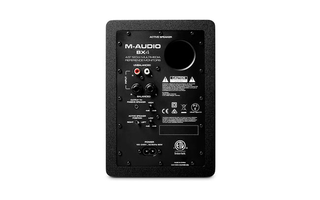 M-Audio BX4 Active Studio Monitors, Rear