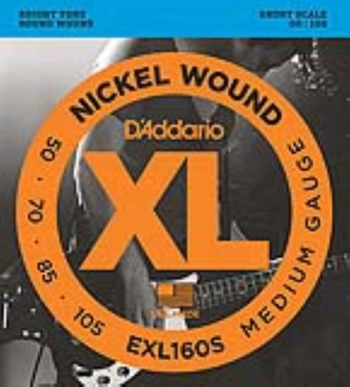 D'Addario EXL160S Nickel Wound Bass, Medium, 50-105, Short Scale