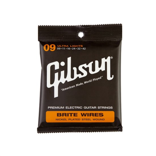 Gibson Gear Brite Wires Nickel Plated Electric, Ultra Light, 9-42