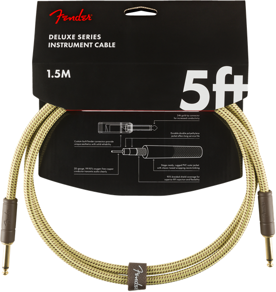 Fender Deluxe Patch Cable 1.5m/5ft Tweed