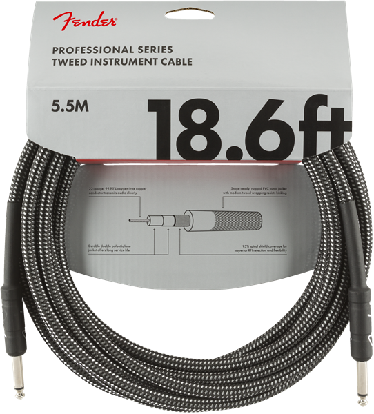 Fender Professional Cable 5.7m/18.6ft Gray Tweed