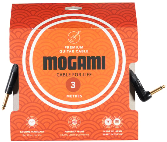 Mogami 2524 Premium Instrument Straight to Angled Cable, 3m