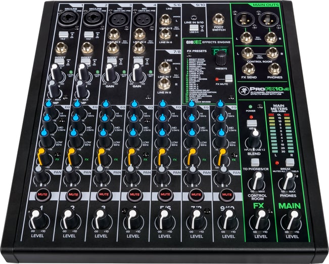 Mackie ProFX10 V3 Mixer, front view 2