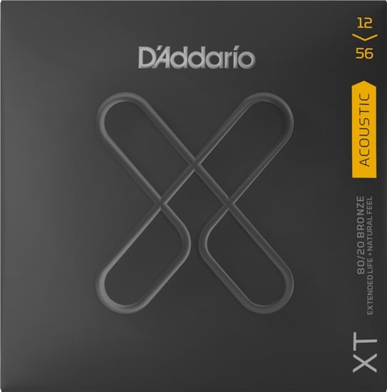 D'Addario XTABR1256 XT 80/20 Bronze Acoustic, Light Top/Medium Bottom, 12-56