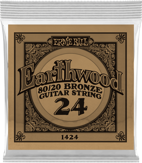 Ernie Ball 1424 Earthwood 80/20 Bronze Acoustic Single String, 24