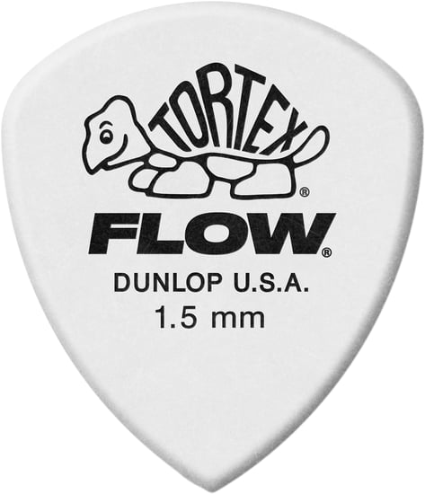 Dunlop 558P Tortex Flow Pick, 1.5mm, White, 12 Pack