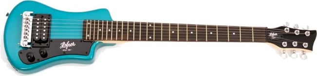 Hofner Shorty Electric Guitar Blue Front