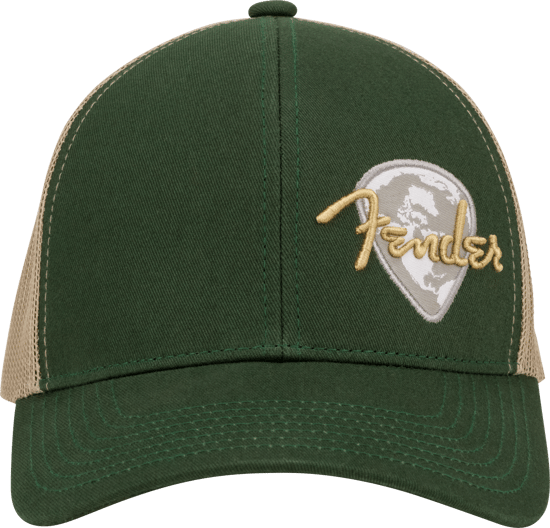 Fender Fender Globe Pick Patch Hat, Green/Khaki, One Size