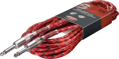 Stagg SGC Vintage Tweed Guitar Cable (6m/20ft, Red), SGC6VT RD