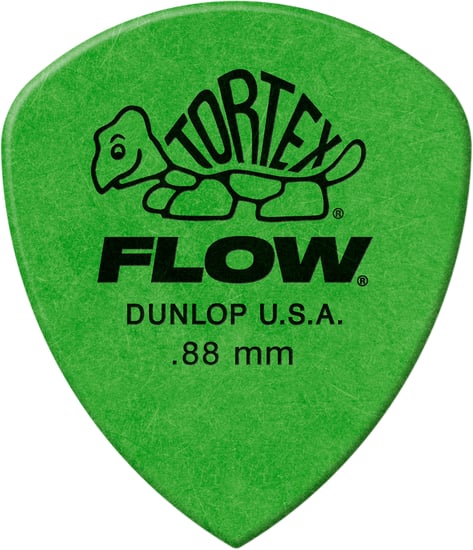 Dunlop 558P Tortex Flow Pick, .88mm, Green, 12 Pack