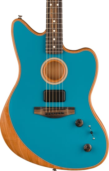 Fender American Acoustasonic Jazzmaster Acoustic/Electric Guitar, Ocean Turquoise