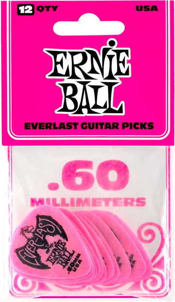 Ernie Ball Everlast .60mm Pink 12 Pack Front