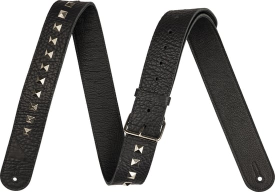 Jackson Metal Stud Leather Strap, Black