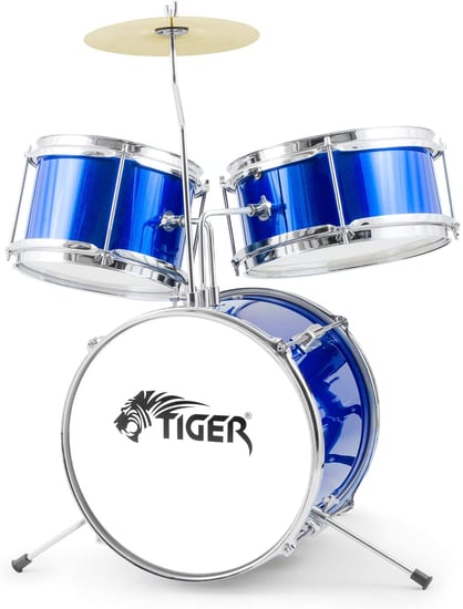 Tiger MDR7-BL Junior Drum Kit 3 Piece Beginners, Blue