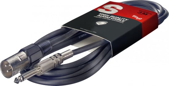 Stagg SAC1PXM DL Mono Jack to Male XLR Cable, 1m/3ft