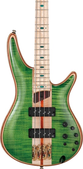 Ibanez SR4FMDX Premium 4 String Bass, Emerald Green Low Gloss