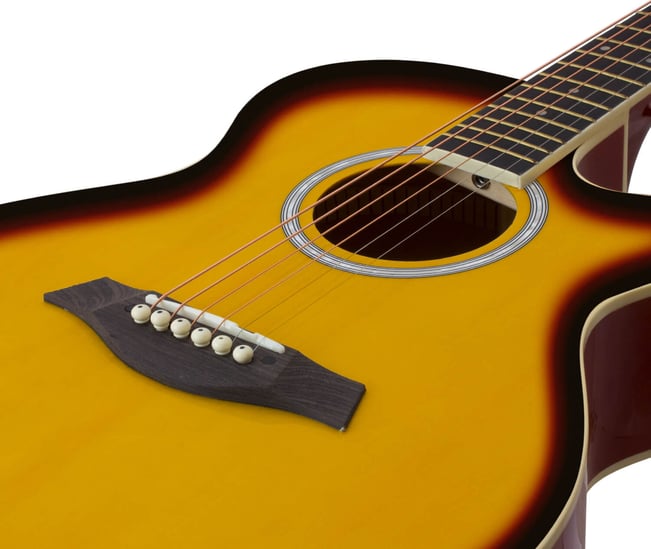 Tiger ACG1 Acoustic Guitar 3/4 Size Sunburst 2