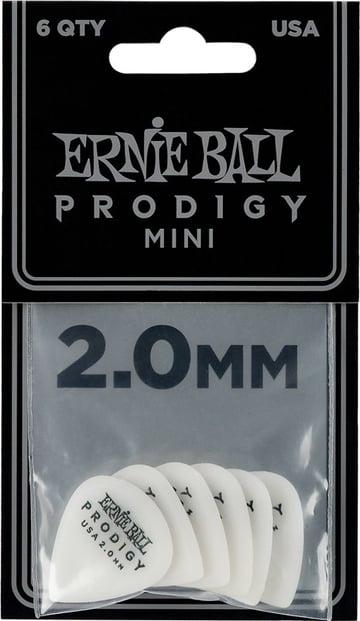 Ernie Ball Prodigy Mini 2mm White 6 Pack Front