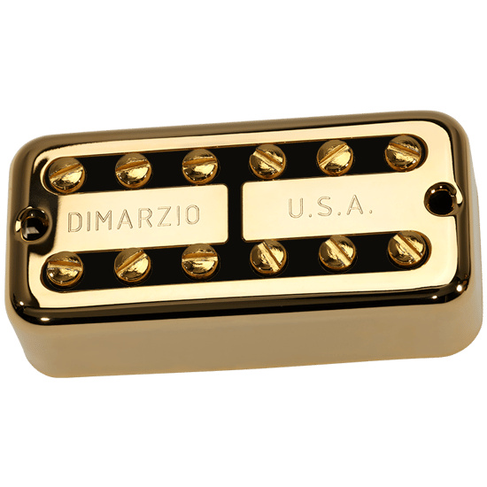 DiMarzio PAF'Tron, Neck Pickup, Standard Spaced, Gold Cover, Black Insert